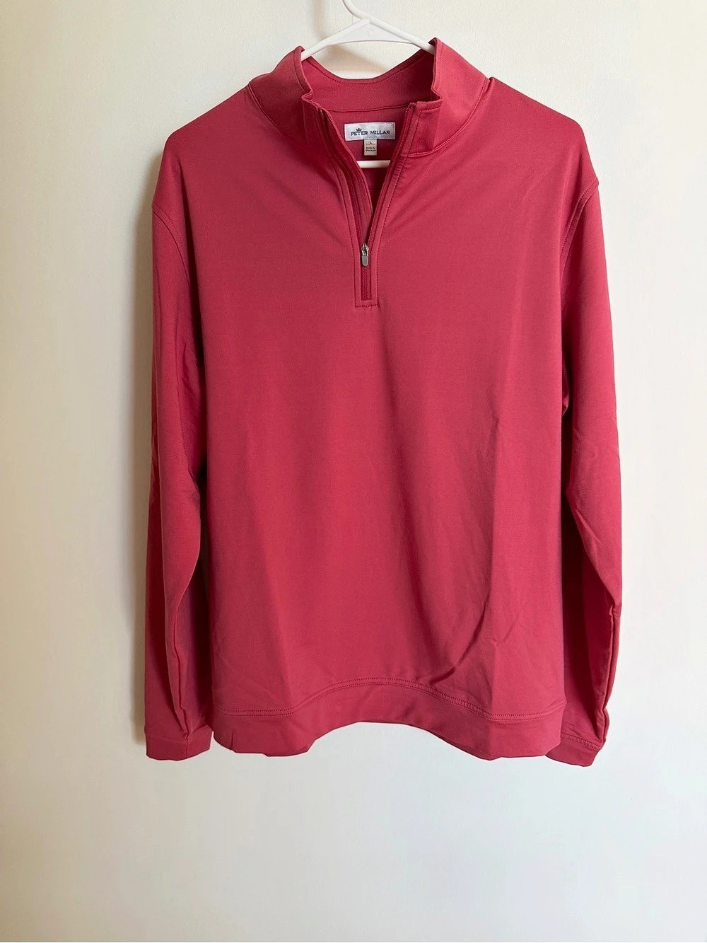 Peter Millar Crown Comfort Quarter-Zip Pullover Pink/red